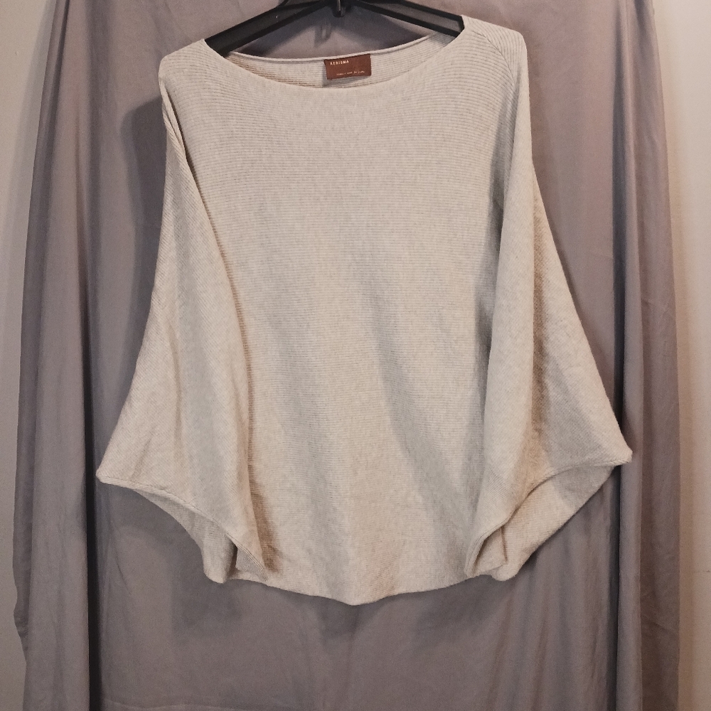 Kersima boat neck dolman sleeve sweater gray size med/large